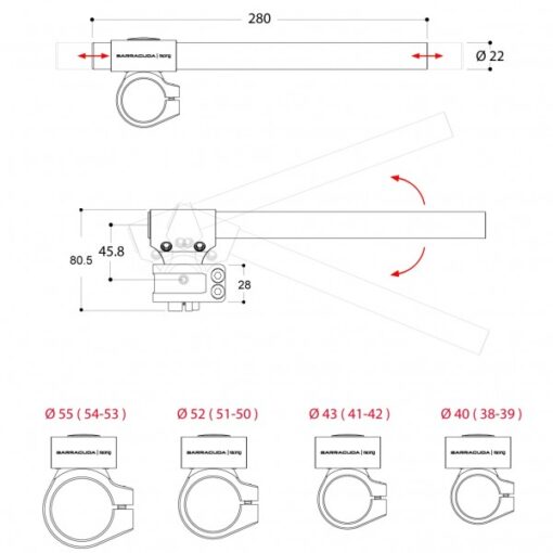 CLIP-ON кормило BARRACUDA 40mm - Image 3